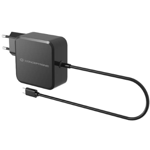 CONCEPTRONIC OZUL05BE CARICABATTERIE PD USB-C GaN 100W CON CAVO USB-C INTEGRATO 1.8 MT NERO